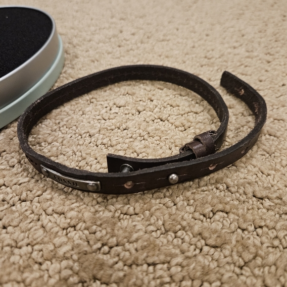 Fossil Brown Double-Wrap Leather Bracelet - Picture 7 of 10